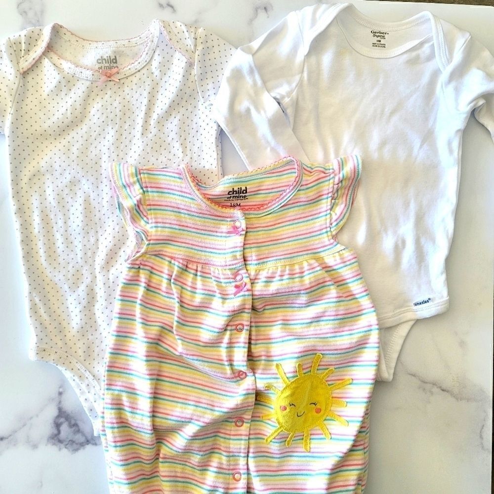 Baby girl 18 month bundle 3 piece lot polka dot on